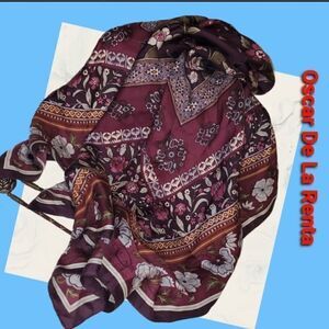 Vintage floral Silk Oscar De La Renta Scarf